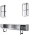 Hanah Home Chrome Line Mueble de TV Blanco y Negro